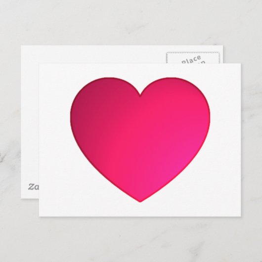 光沢のあるさくらんぼ赤いハート ポストカード (正面/裏面)