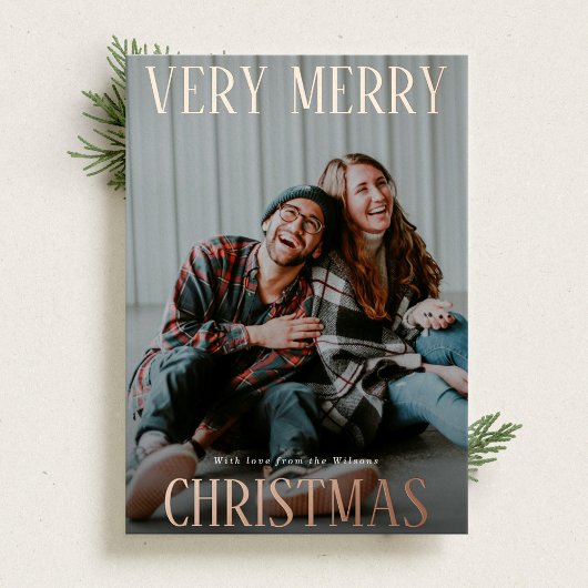 光沢のあるはっきりしたタイポグラフィバラ金ゴールド 箔シーズンカード