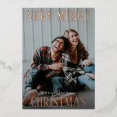 光沢のあるはっきりしたタイポグラフィバラ金ゴールド 箔シーズンカード (正面)