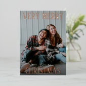 光沢のあるはっきりしたタイポグラフィバラ金ゴールド 箔シーズンカード (立ち正面)