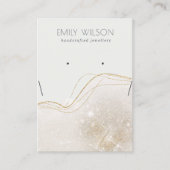 光沢のあるアイボリー金ゴールドグリッターイヤリングネックレスディスプレイ 名刺 (正面)