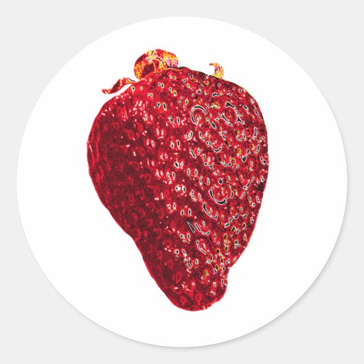 光沢のあるイチゴ ラウンドシール (正面)