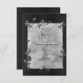 光沢のあるエレガントな輝くフレーム 出欠カード (正面/裏面)