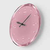 光沢のあるエレガントロセゴールドのアクリル製壁時計 ラージ壁時計 (傾斜)