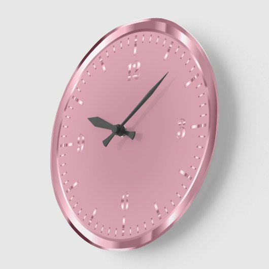 光沢のあるエレガントロセゴールドのアクリル製壁時計 ラージ壁時計 (傾斜)