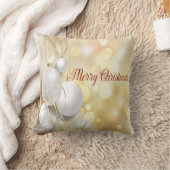 光沢のあるエレガント金ゴールドクリスマスオーナメント クッション (ブランケット)