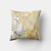 光沢のあるエレガント金ゴールドクリスマスオーナメント クッション (裏面)