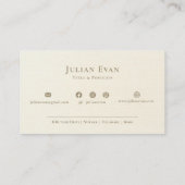 光沢のあるエレガント金ゴールドクリーミーなホワイトスクリプトモノグラム 名刺 (裏面)