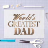 光沢のあるエレガント金ゴールドタイポグラフィワールドズベストパパ 薄葉紙 (クラフト)