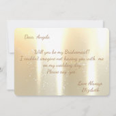 光沢のあるエレガント金ゴールド花嫁ドレス花嫁カード 招待状 (裏面)