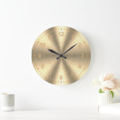 光沢のあるエレガント金ゴールド ラージ壁時計 (ホーム)