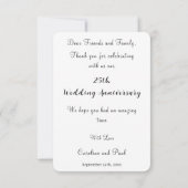 光沢のあるエースのハート&ブラックグリッターありがとう サンキューカード (裏面)