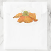 光沢のあるオレンジアイスランドのケシの楕円形のステッカー 楕円形シール (バッグ)