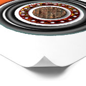 光沢のあるオレンジトラクター ポスター (角)