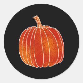 光沢のあるオレンジ色の秋のカボチャ黒任意の色の好意 ラウンドシール