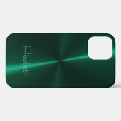 光沢のあるカッコいいラジアルスチールメタル Case-Mate iPhoneケース (裏面 (横))