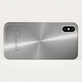 光沢のあるカッコいいラジアルスチールメタル Case-Mate iPhoneケース (裏面(横))