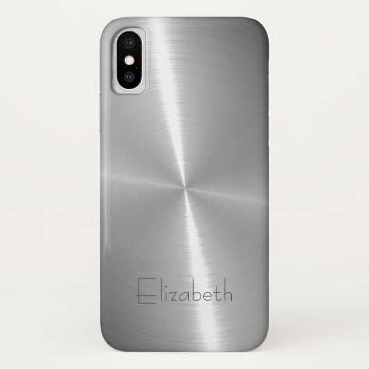 光沢のあるカッコいいラジアルスチールメタル Case-Mate iPhoneケース (裏面)