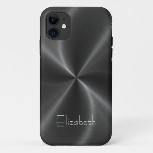 光沢のあるカッコいいラジアルスチールメタル iPhone 11 ケース