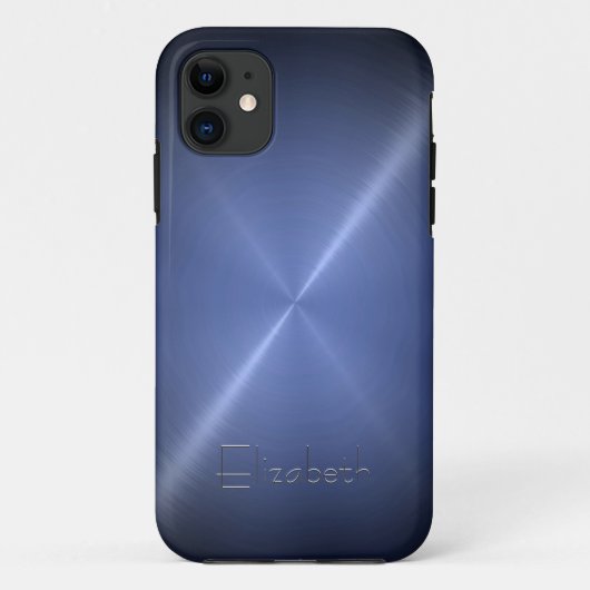 光沢のあるカッコいいラジアルスチールメタル Case-Mate iPhoneケース (裏面)
