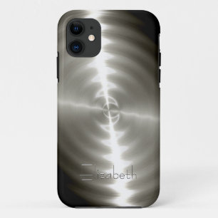 光沢のあるカッコいいラジアルスチールメタル iPhone 11 ケース