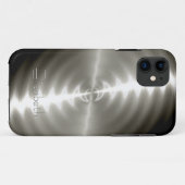 光沢のあるカッコいいラジアルスチールメタル Case-Mate iPhoneケース (裏面(横))