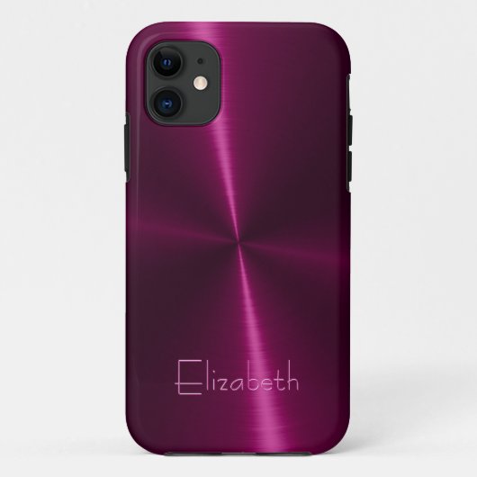 光沢のあるカッコいいラジアルスチールメタル Case-Mate iPhoneケース (裏面)