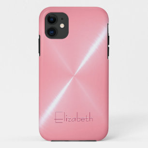 光沢のあるカッコいいラジアルスチールメタル iPhone 11 ケース