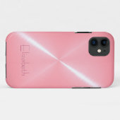 光沢のあるカッコいいラジアルスチールメタル Case-Mate iPhoneケース (裏面(横))