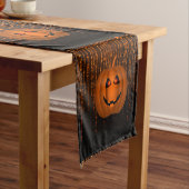 光沢のあるカボチャのオレンジ色のストリングライトテーブルランナー ショートテーブルランナー (インサイチュ)