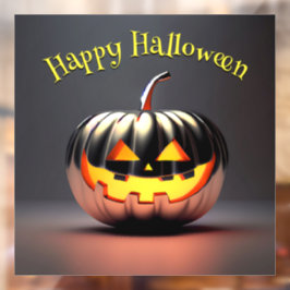 光沢のあるカボチャのハロウィーン ウィンドウサイン