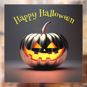 光沢のあるカボチャのハロウィーン ウィンドウサイン