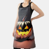 光沢のあるカボチャのハロウィーン エプロン (インサイチュ)