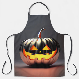 光沢のあるカボチャのハロウィーン エプロン