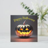光沢のあるカボチャのハロウィーン カード (スタンド正面)