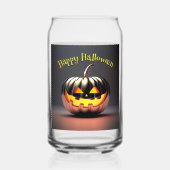 光沢のあるカボチャのハロウィーン ガラス缶 (裏面)