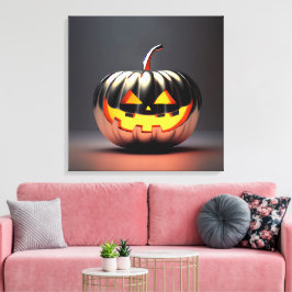光沢のあるカボチャのハロウィーン キャンバスプリント