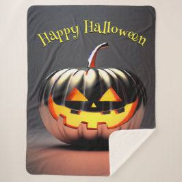光沢のあるカボチャのハロウィーン シェルパブランケット