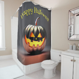 光沢のあるカボチャのハロウィーン シャワーカーテン