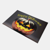 光沢のあるカボチャのハロウィーン ドアマット (アングル)