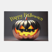 光沢のあるカボチャのハロウィーン ドアマット (正面)