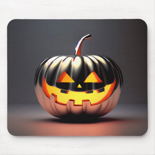 光沢のあるカボチャのハロウィーン マウスパッド (正面)