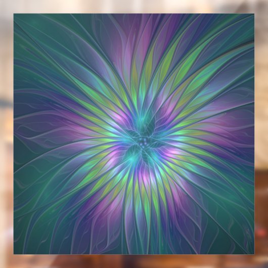 光沢のあるカラフルファンタジー花抽象芸術フラクタル芸術 ウィンドウサイン (シート2)