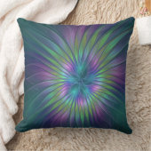 光沢のあるカラフルファンタジー花抽象芸術フラクタル芸術 クッション (ブランケット)