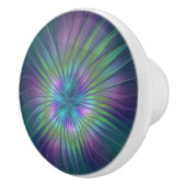 光沢のあるカラフルファンタジー花抽象芸術フラクタル芸術 セラミックノブ (右)