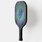光沢のあるカラフルファンタジー花抽象芸術フラクタル芸術 ピックルボールラケット (左)