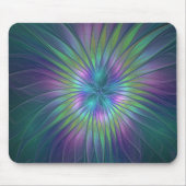 光沢のあるカラフルファンタジー花抽象芸術フラクタル芸術 マウスパッド (正面)