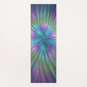光沢のあるカラフルファンタジー花抽象芸術フラクタル芸術 ヨガマット (正面)
