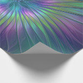 光沢のあるカラフルファンタジー花抽象芸術フラクタル芸術 ラッピングペーパー (角)