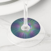 光沢のあるカラフルファンタジー花抽象芸術フラクタル芸術 ワイングラスタグ (クローズアップ)